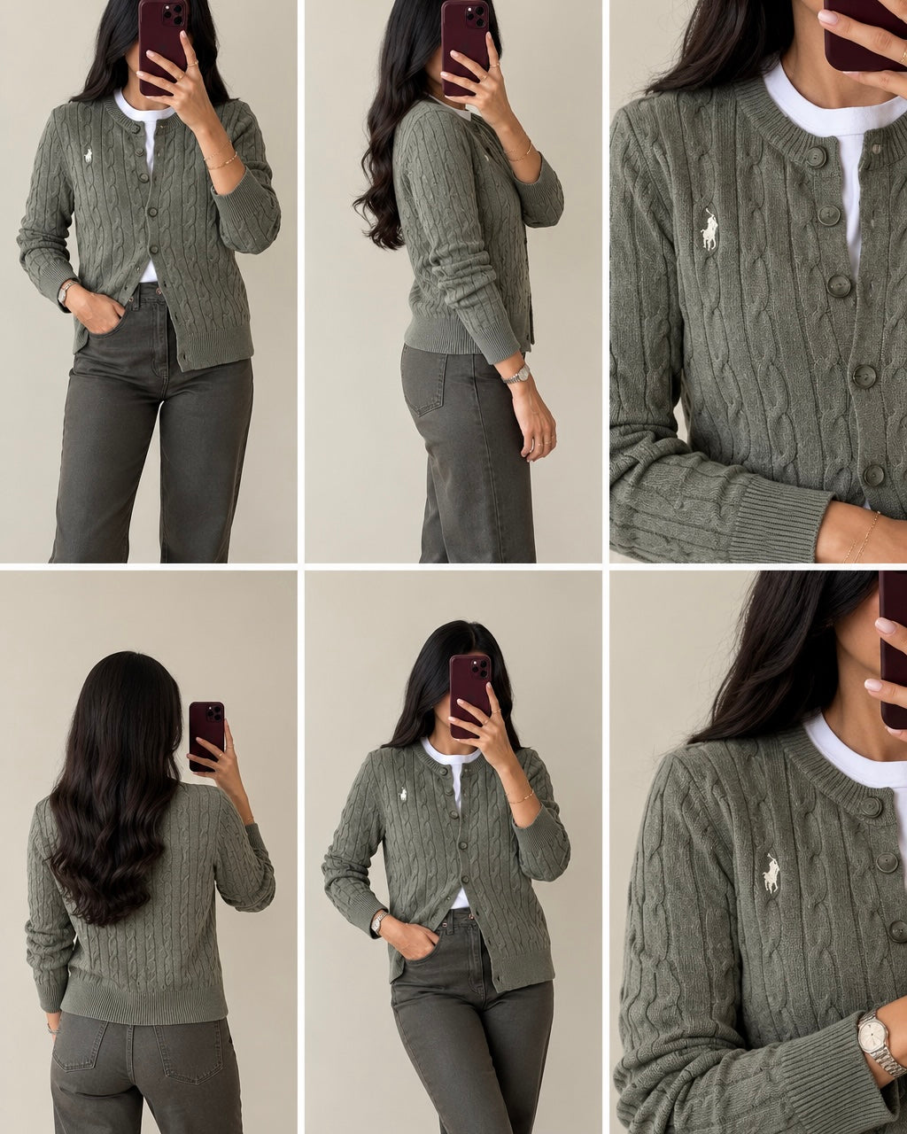 Cable knit cardigan