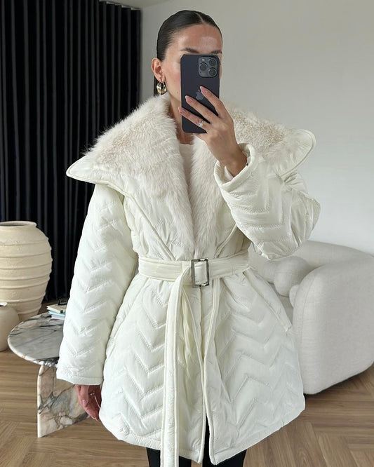 Puffer fur jacket.
