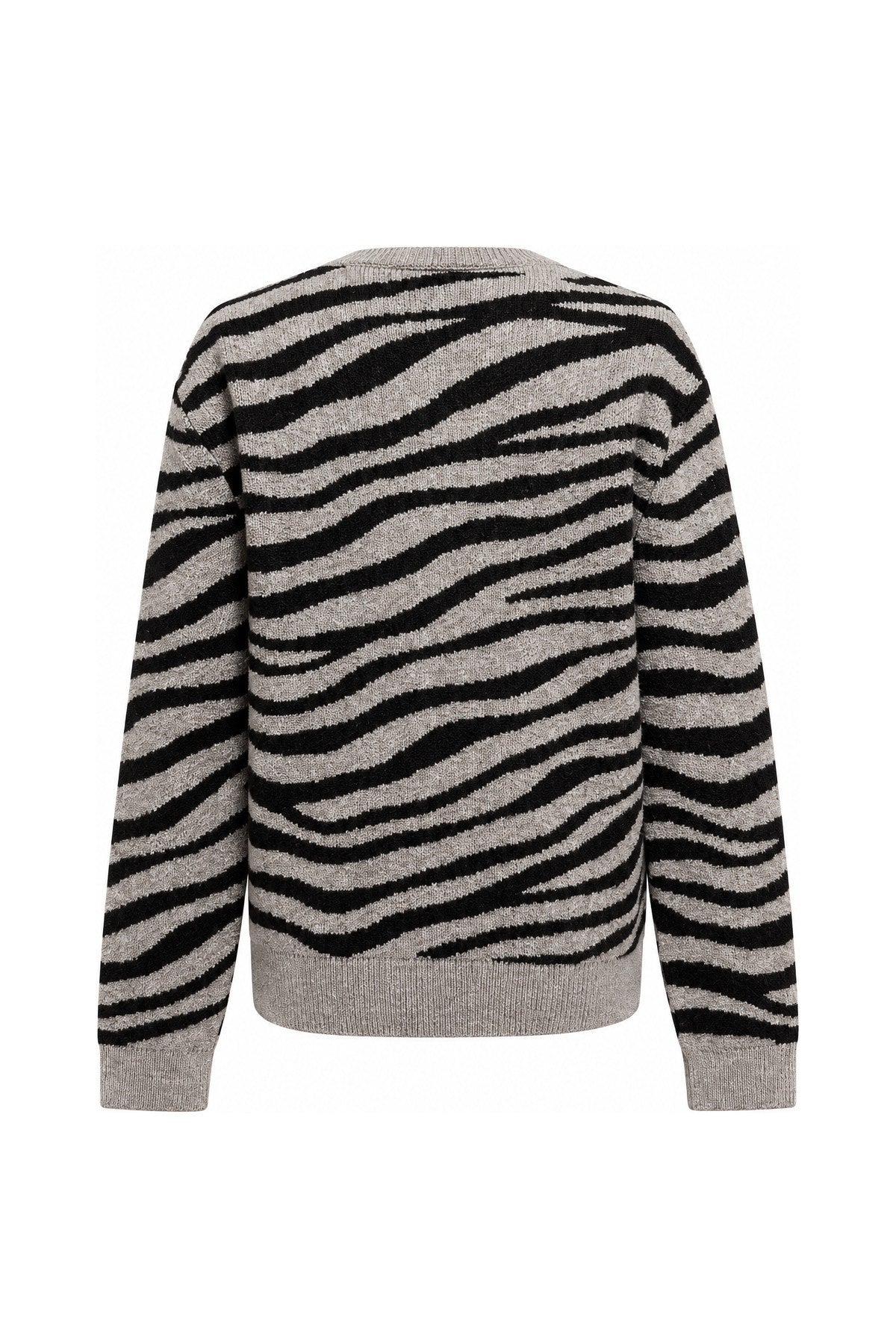 Zebra-patterned knit cardigan