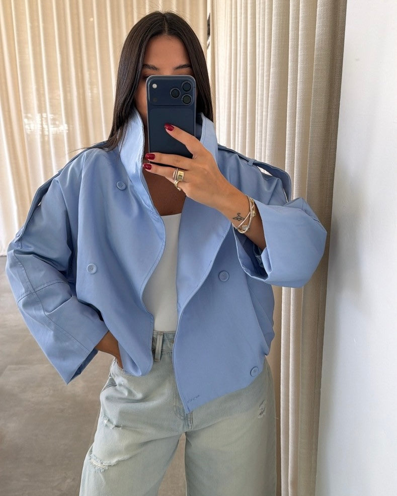 Blue bomber jacket