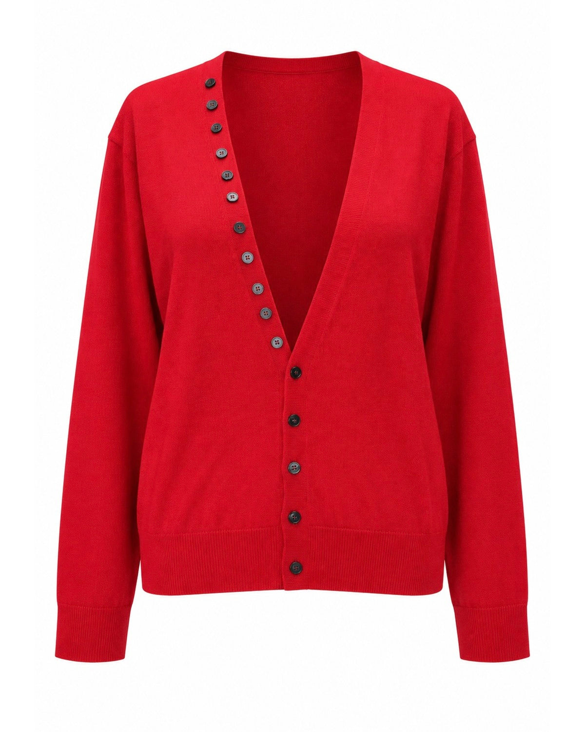 V-neck knit cardigan