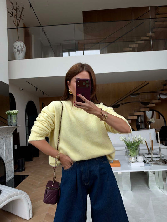 Crew-neck knit sweater