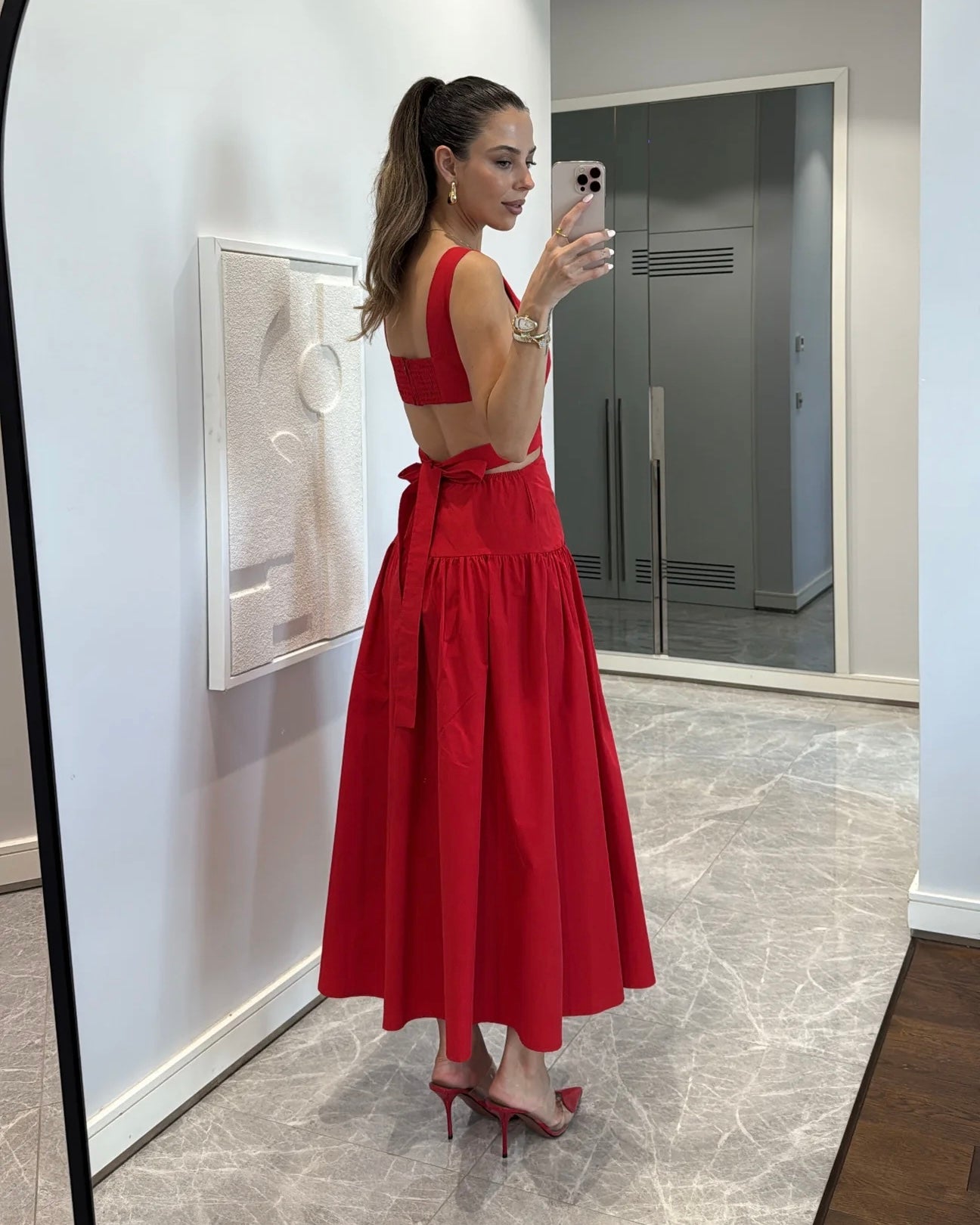 Tie-detail low cut dress