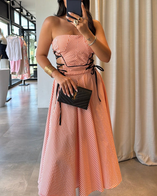 Orange pansy skirt set