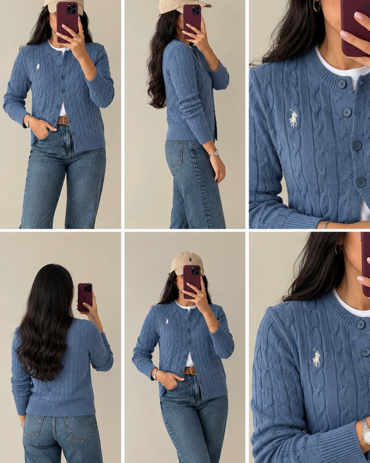 Cable knit cardigan