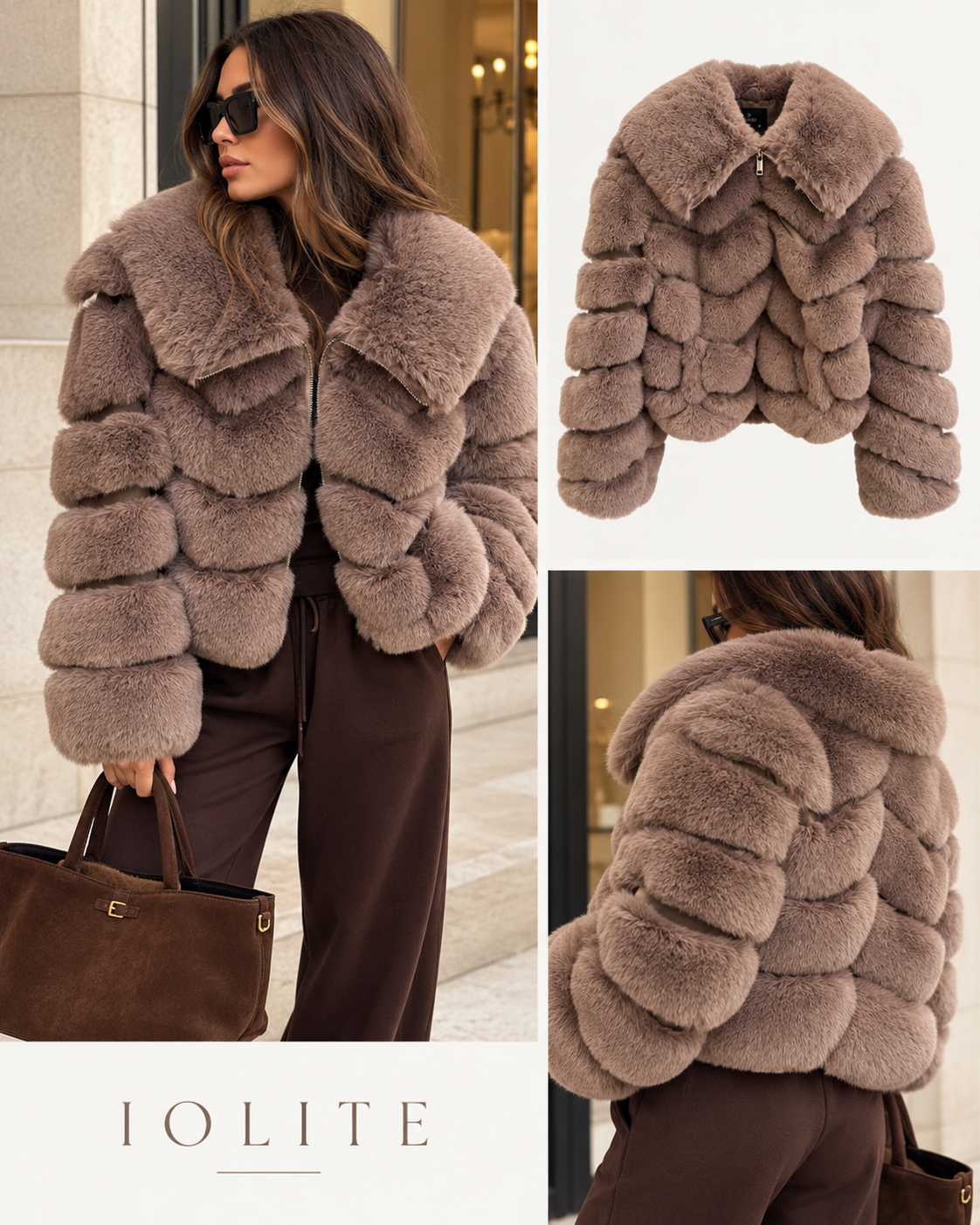 Faux-fur cropped statement jacket