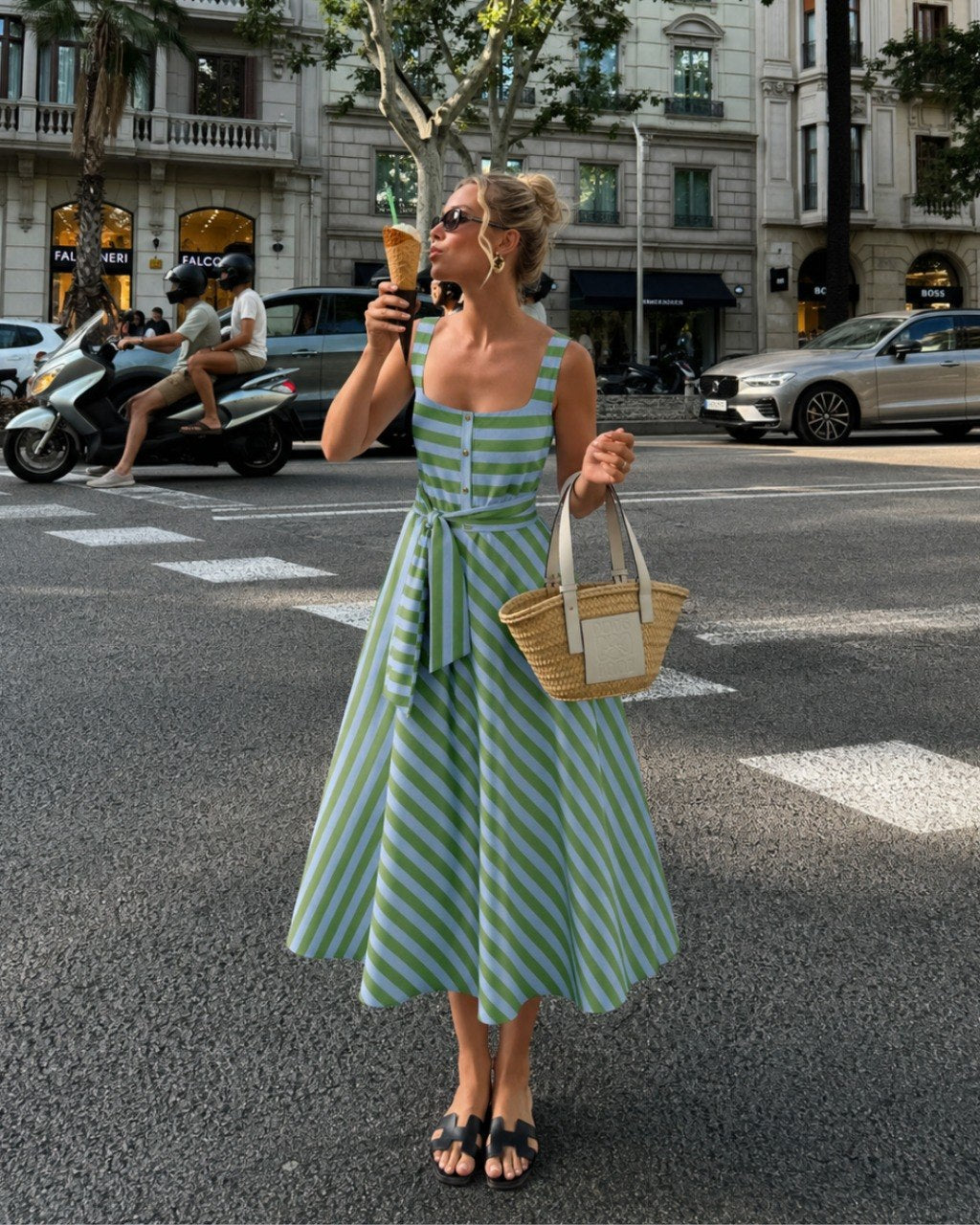 Zr style striped dress