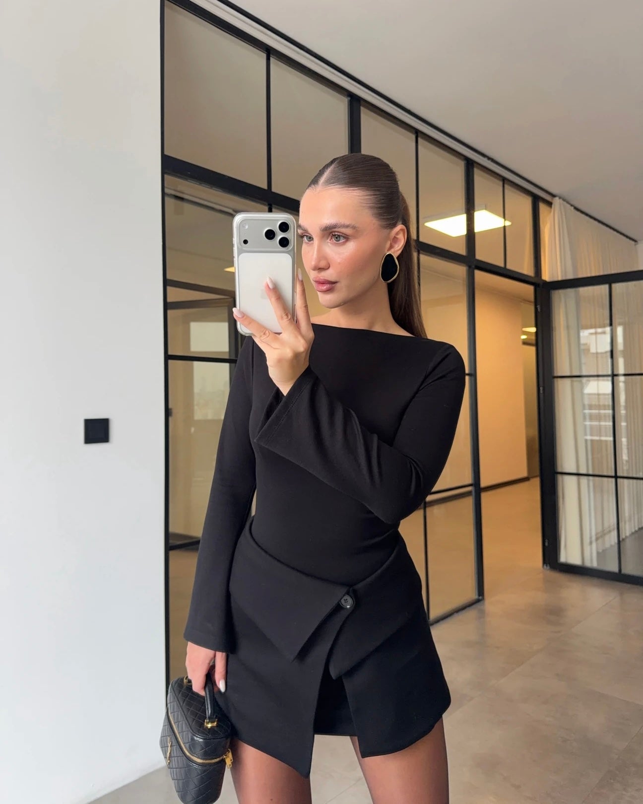 PIECE-SIZED BITTER COFFEE MINI DRESS