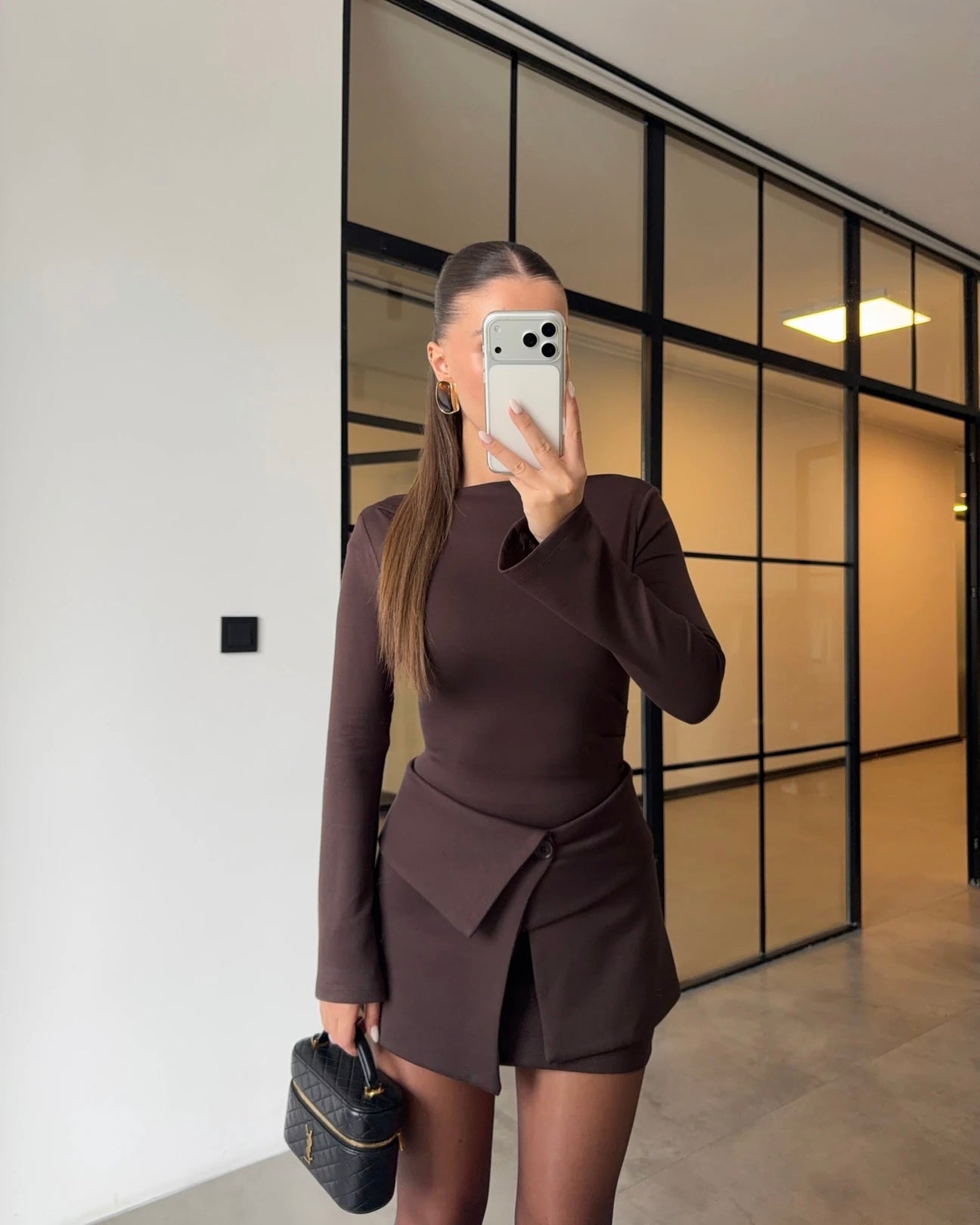 PIECE-SIZED BITTER COFFEE MINI DRESS
