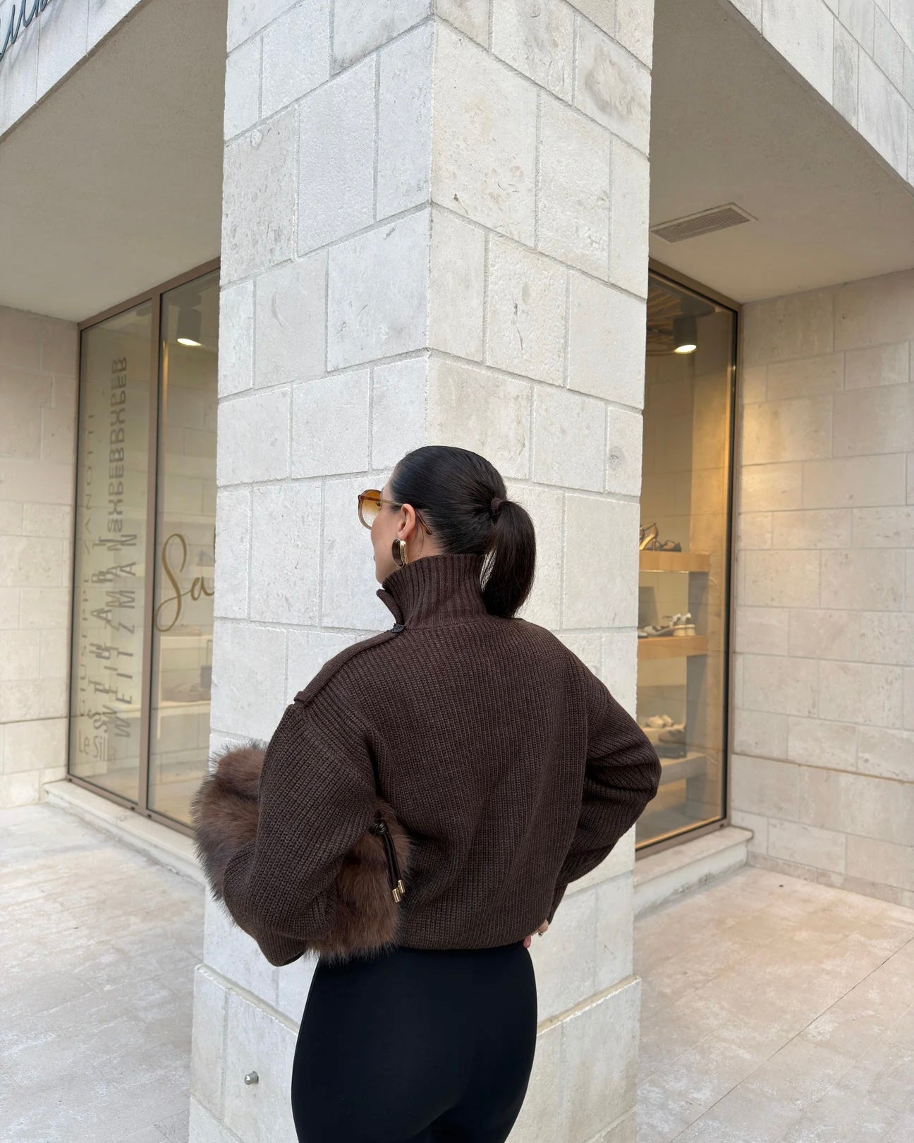 STAND-UP COLLAR KNITWEAR CARDIGAN