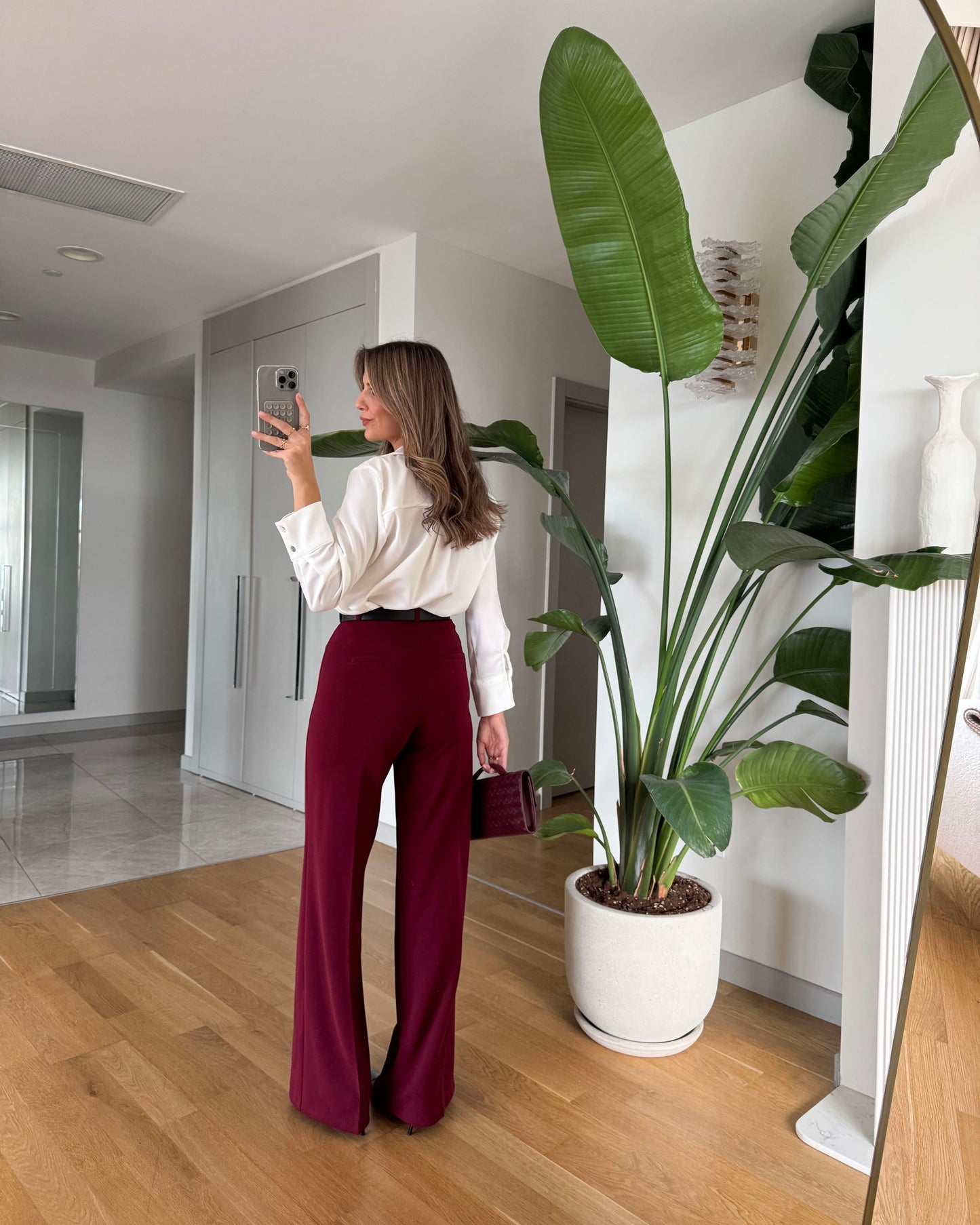 Moss high waist belted trousers