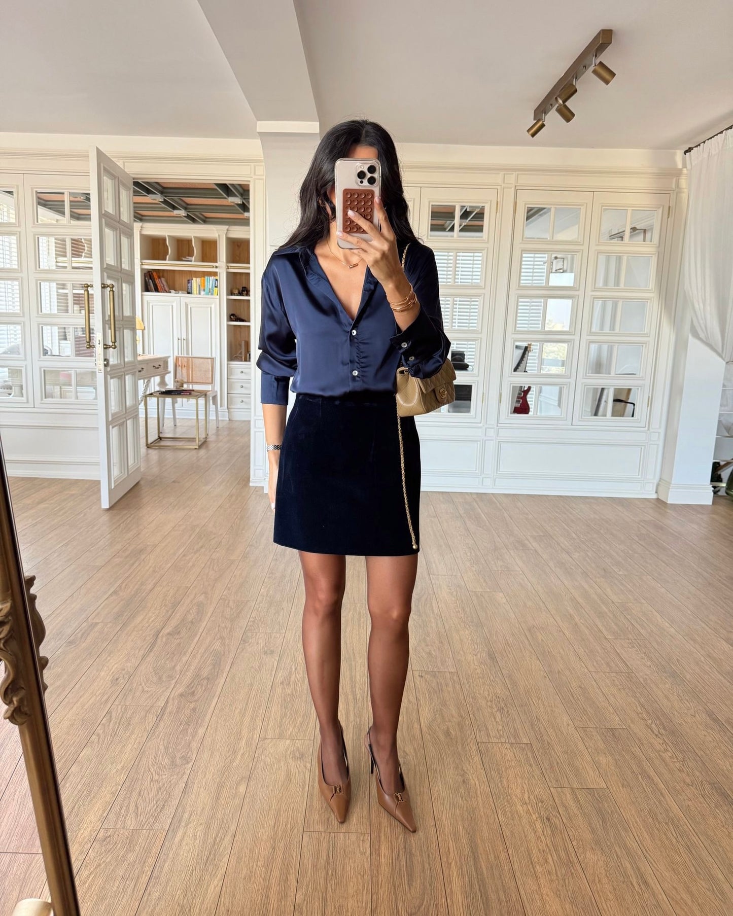 Bola velvet mini skirt