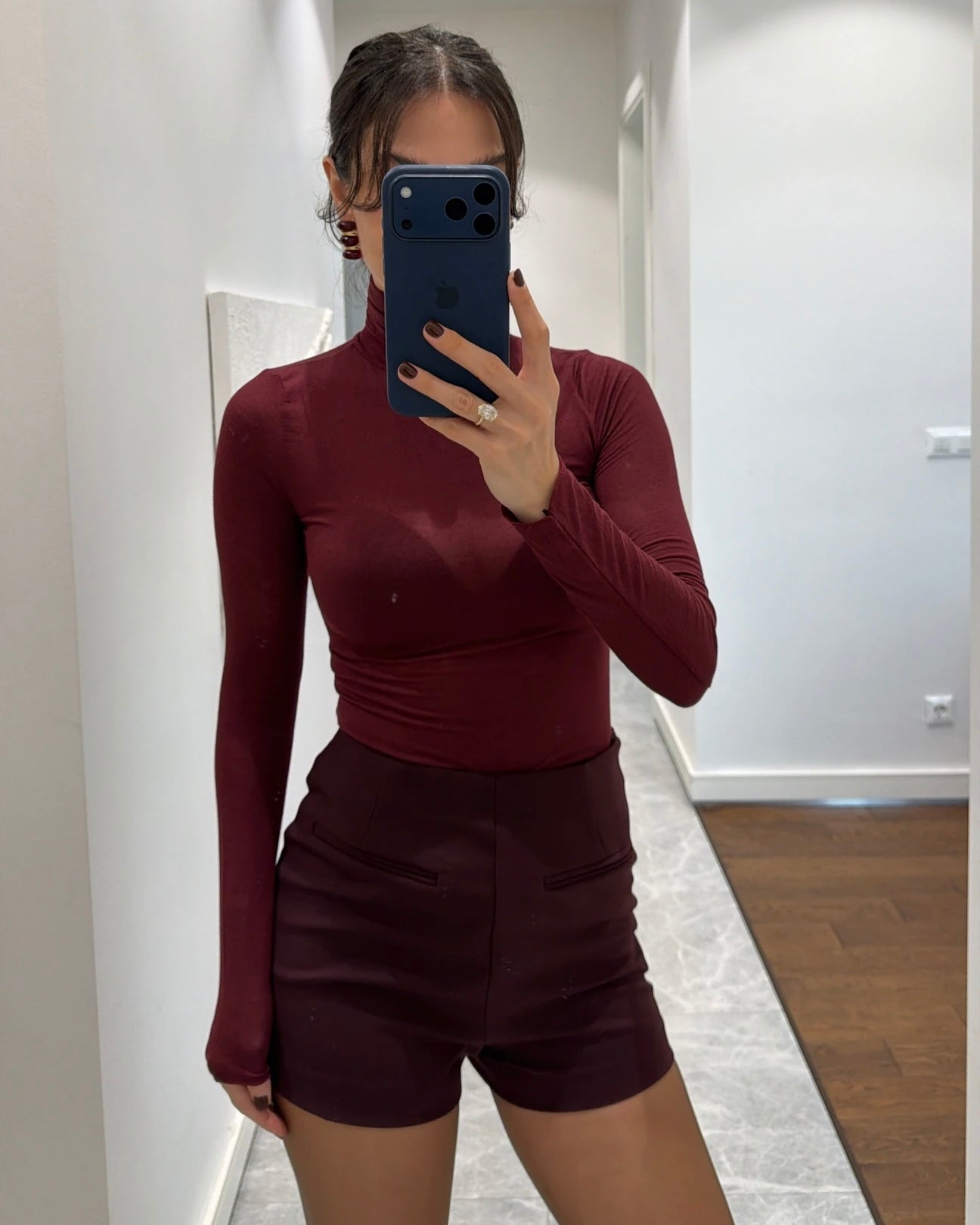 Stand collar transparent blouse