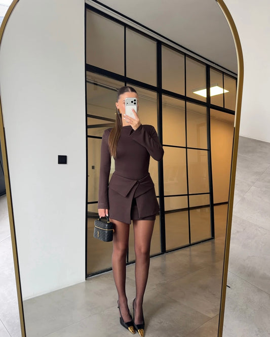 PIECE-SIZED BITTER COFFEE MINI DRESS