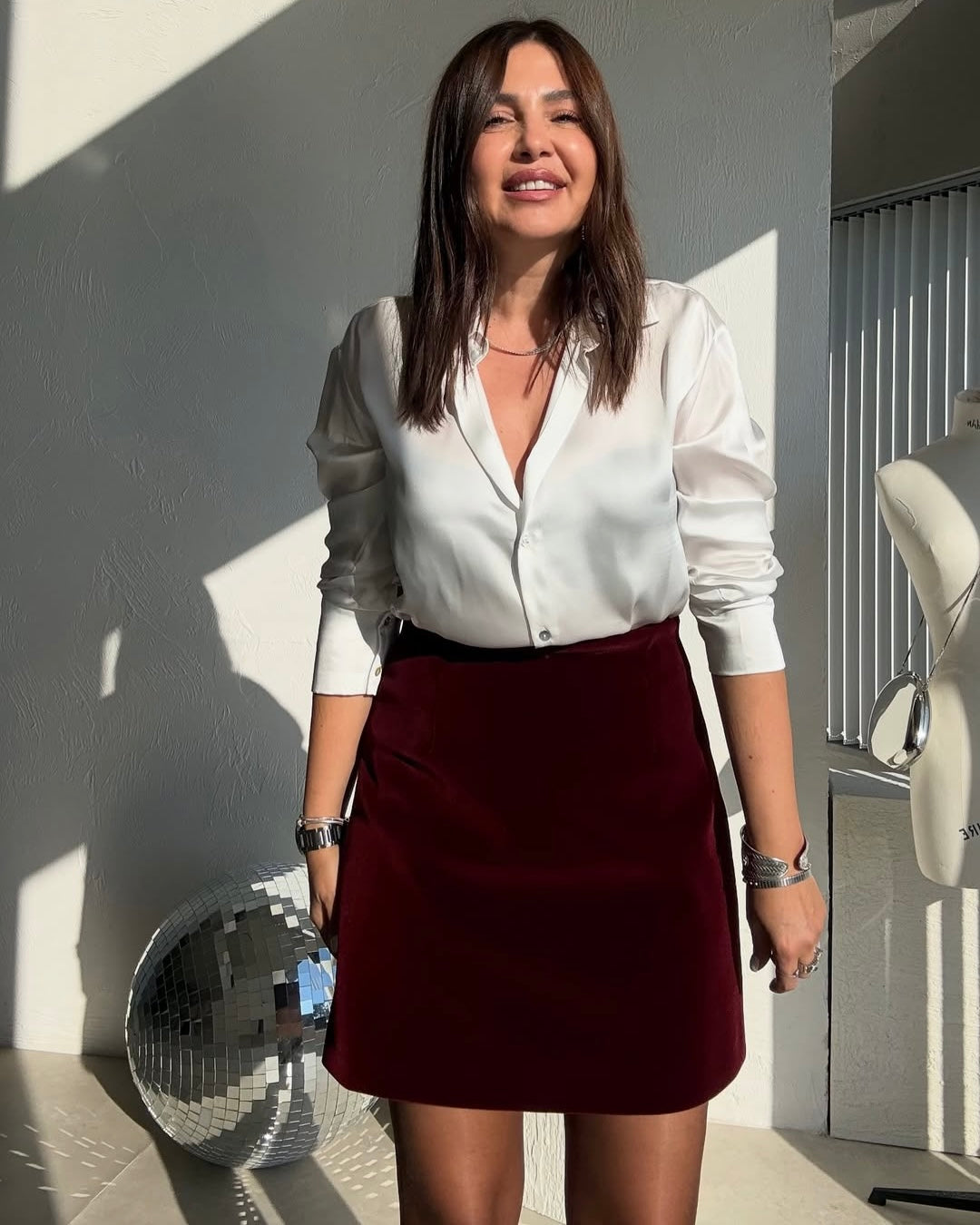 Bola velvet mini skirt