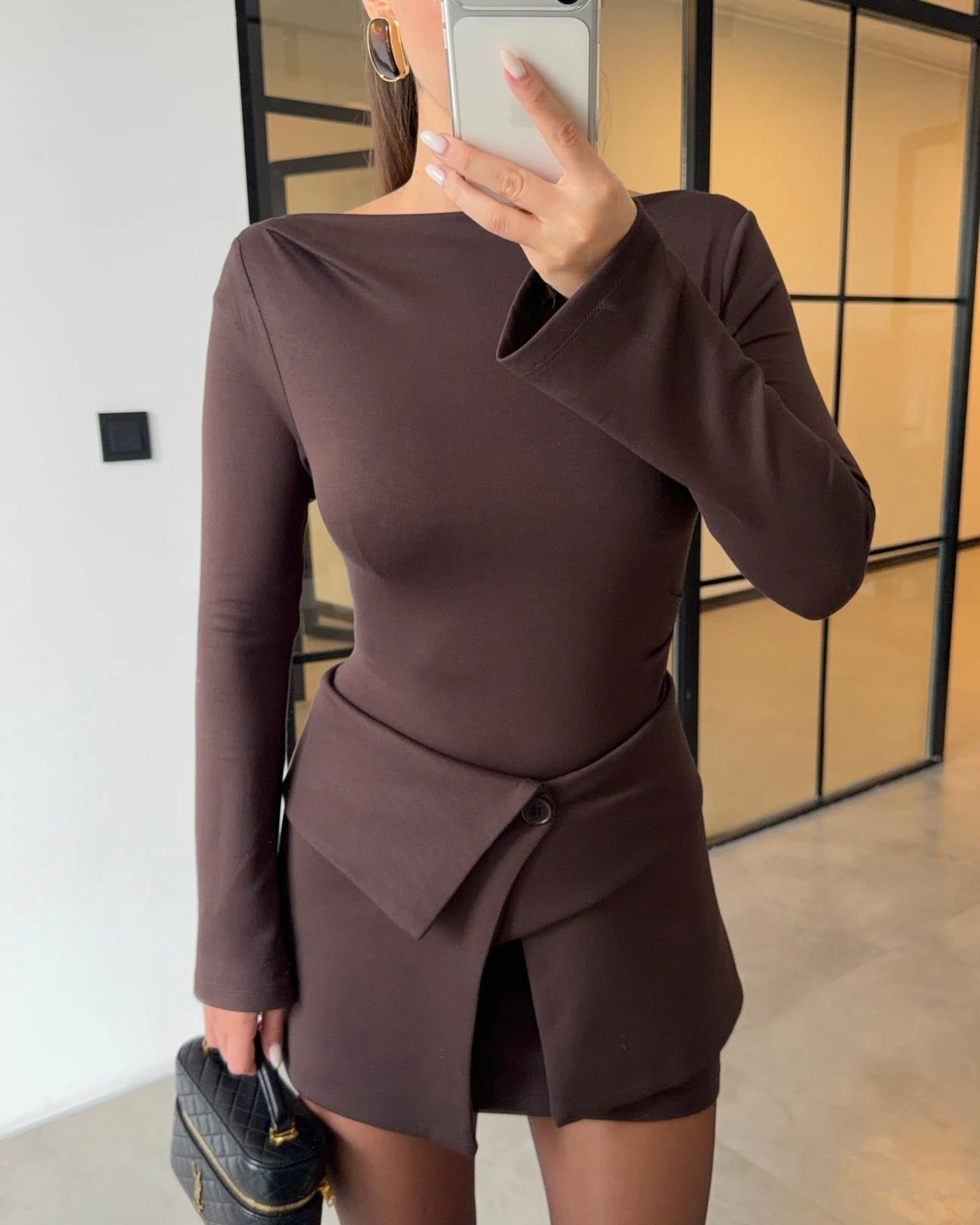 PIECE-SIZED BITTER COFFEE MINI DRESS