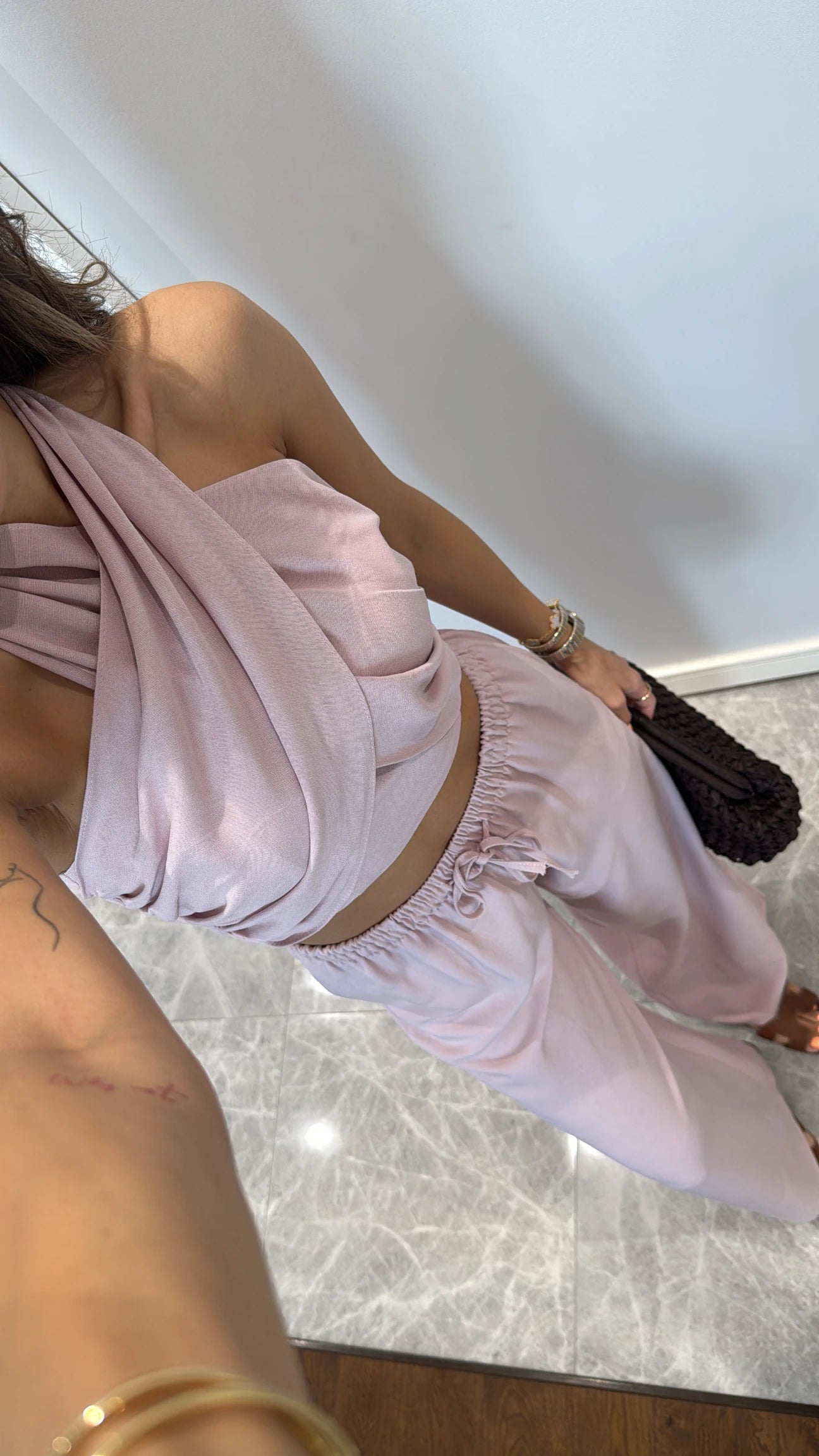 Double breasted neck tie suit