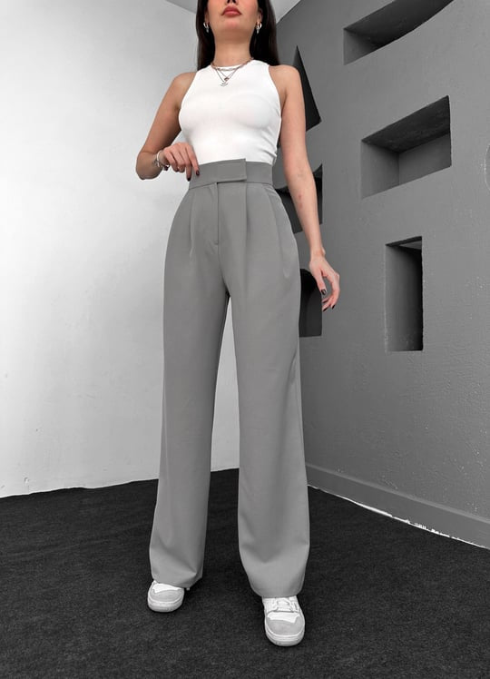 Velcro Detailed Palazzo Pants