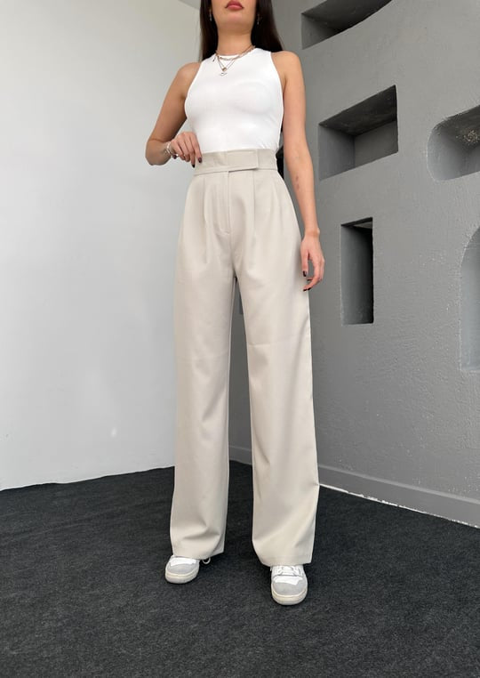 Velcro Detailed Palazzo Pants