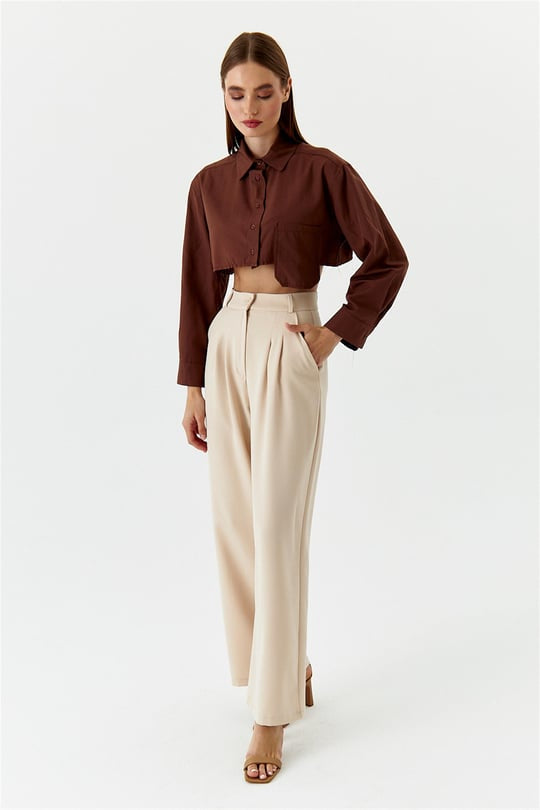 Darted Palazzo Trousers