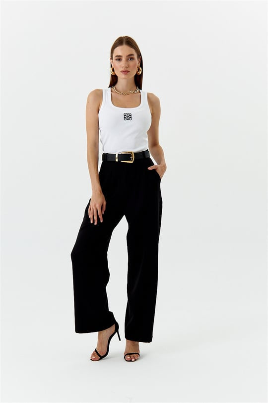 Darted Palazzo Trousers