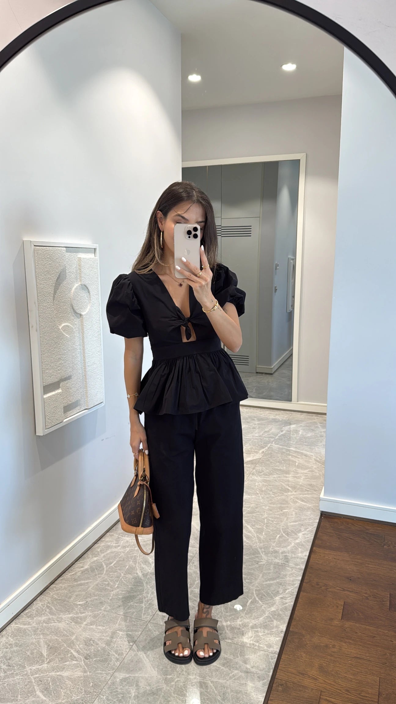 Rolled short sleeve trousers suit