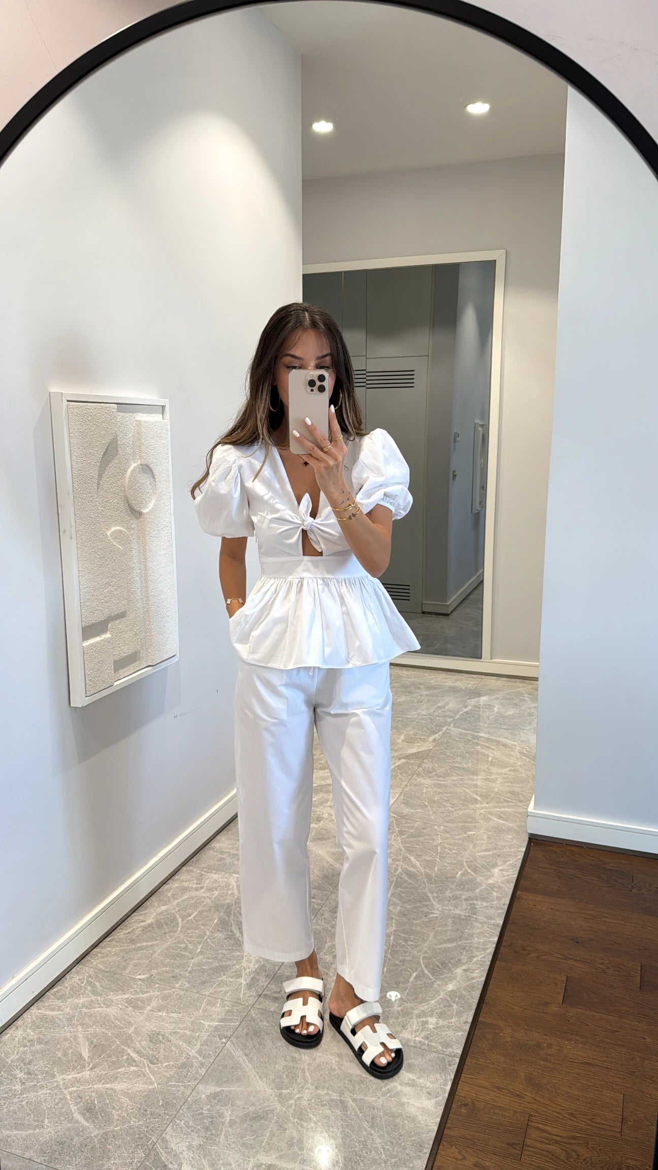 Rolled short sleeve trousers suit