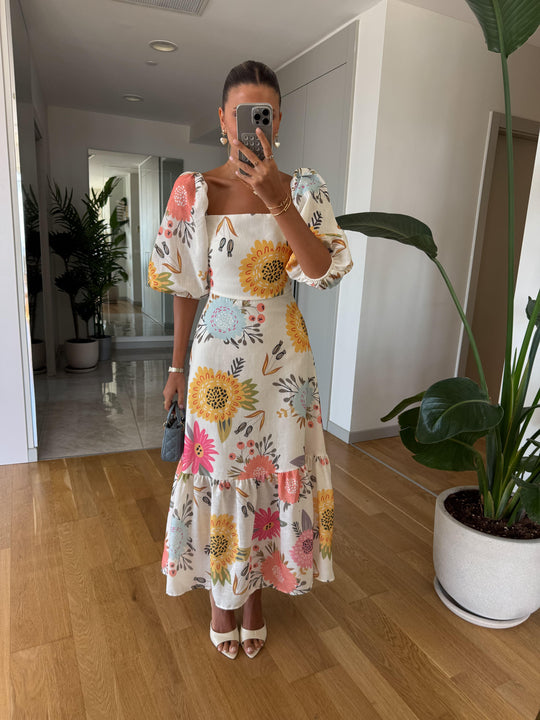 Floral watermelon sleeve dress