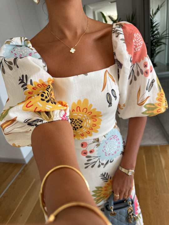 Floral watermelon sleeve dress