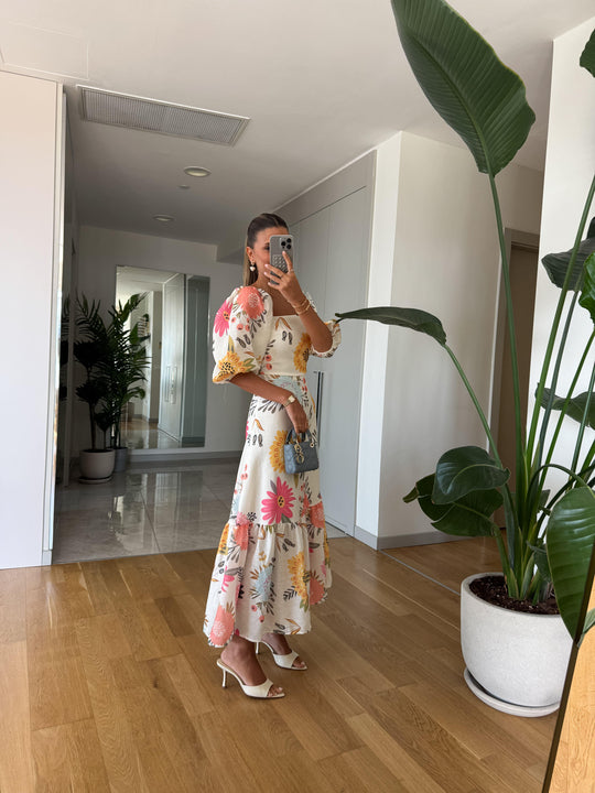 Floral watermelon sleeve dress
