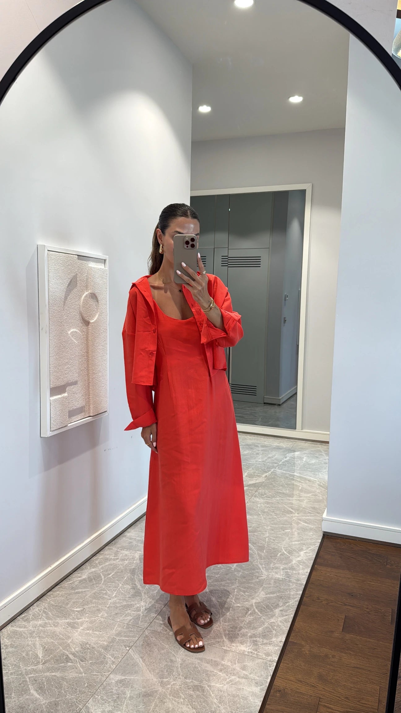 Shirt dress two piece suit