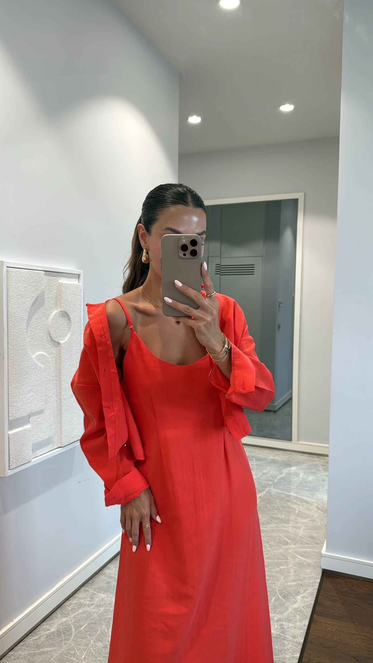 Shirt dress two piece suit