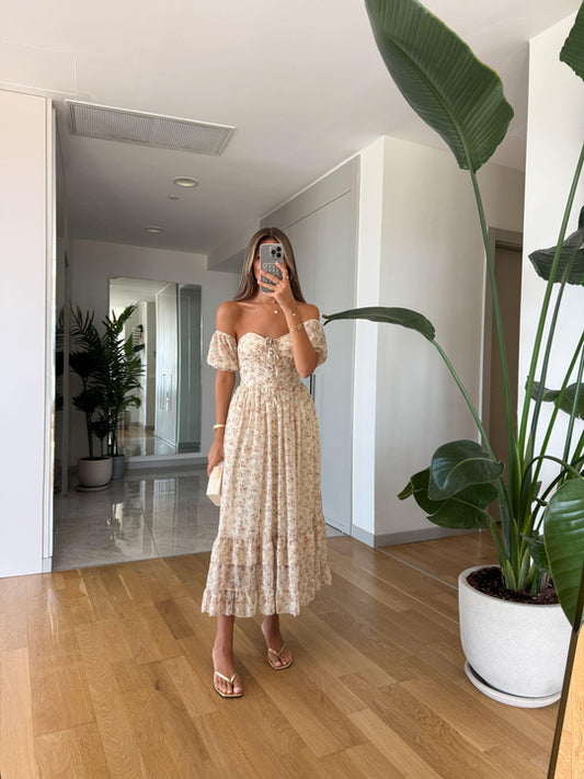Clara floral chiffon dress
