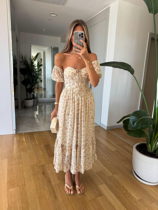 Clara floral chiffon dress