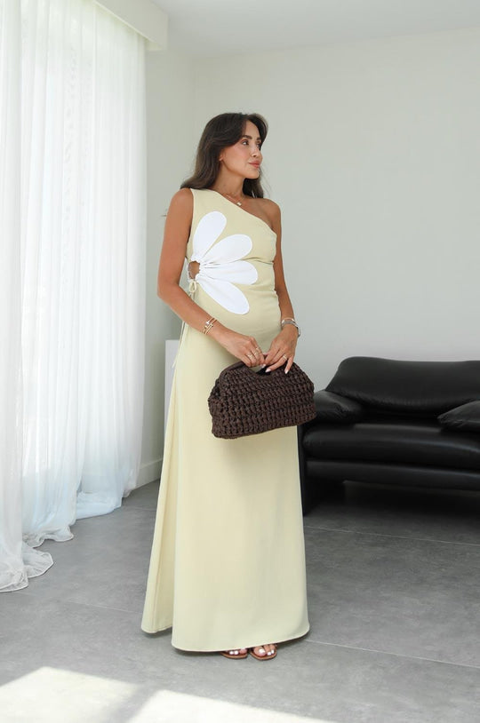 Side-drop floral dress