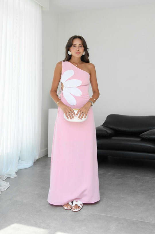 Side-drop floral dress