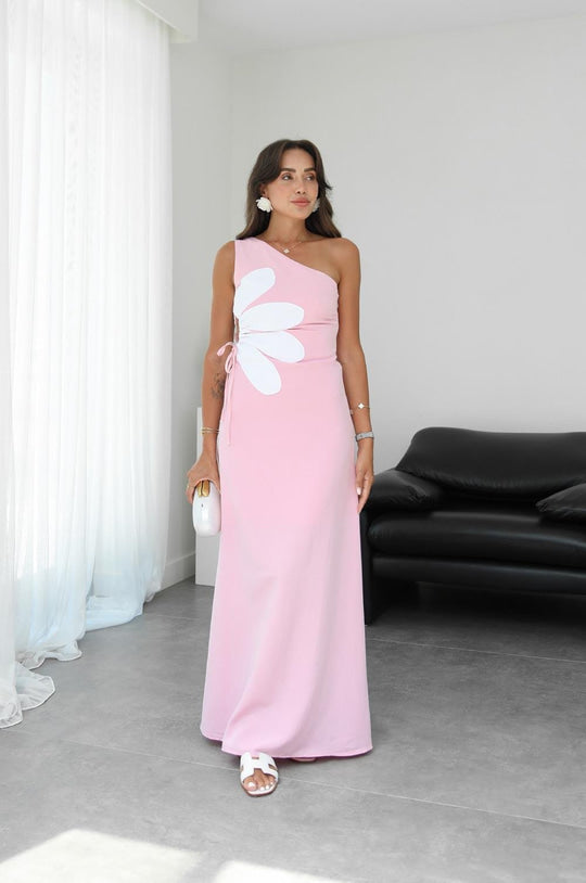 Side-drop floral dress