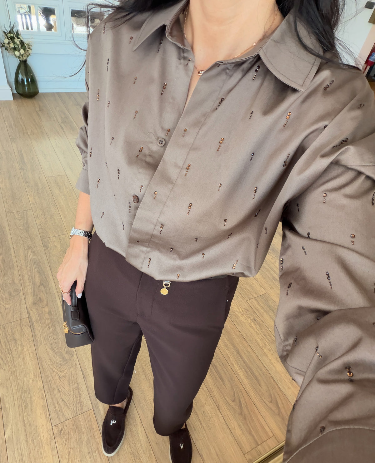 Shirt with a subtle geometric pattern