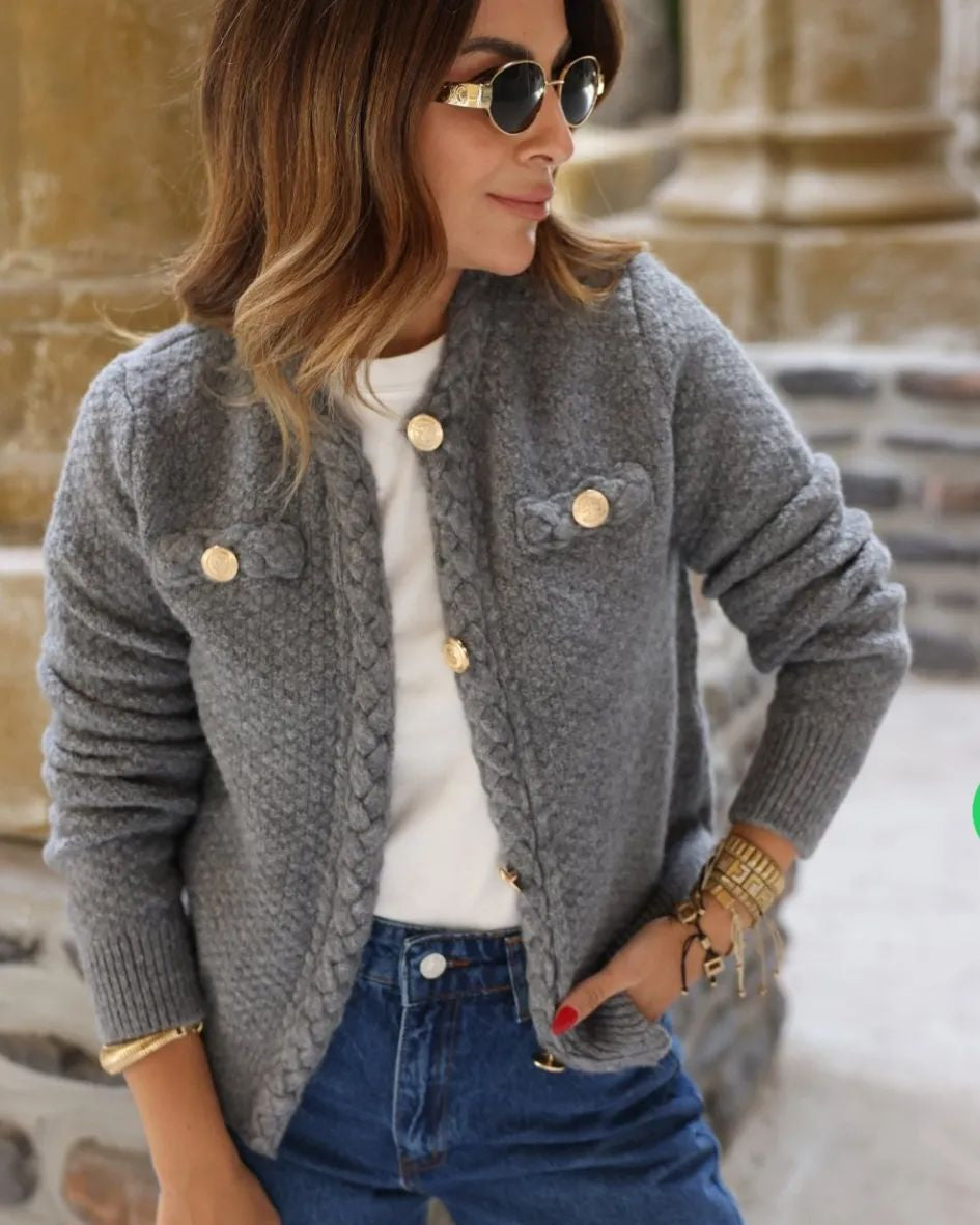 knitted buttoned cardigan