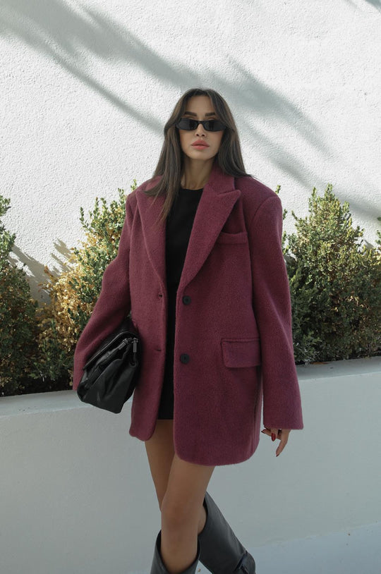 Faux fur blazer