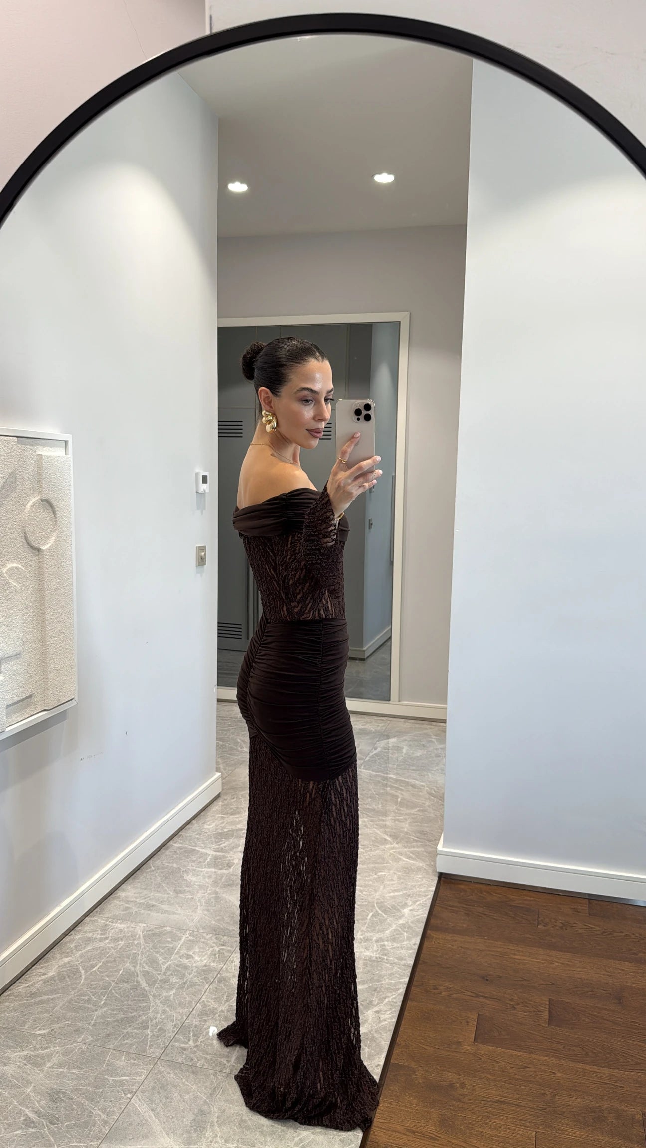 Madonna collar lace detailed dress