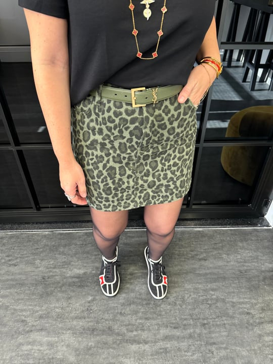 Leopard print mini skirt