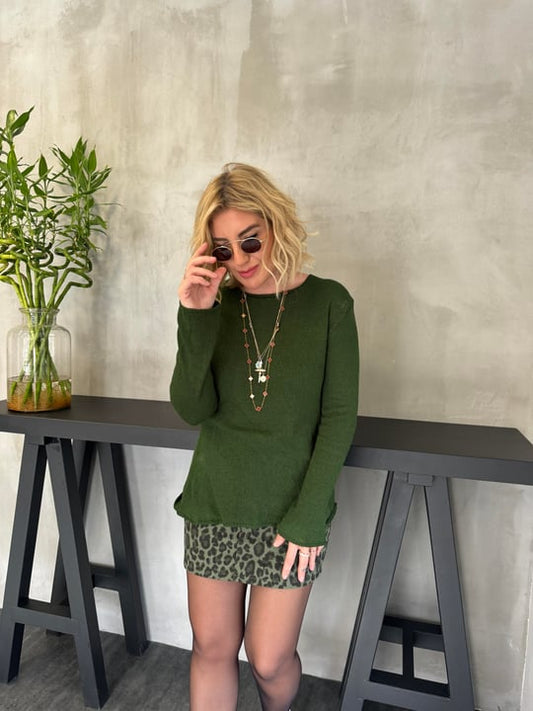 Emerald green, Mercerized knitwear