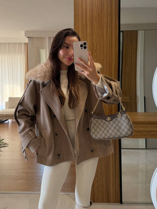 Fur detachable coat