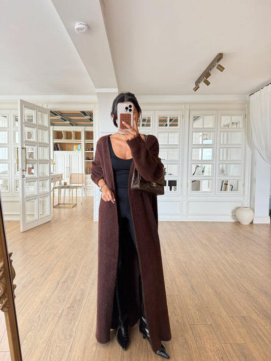 Long knitwear cardigan
