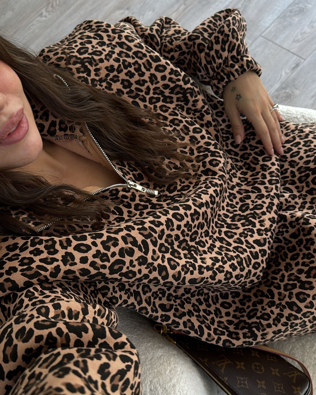 Leopard print oversized hoodie